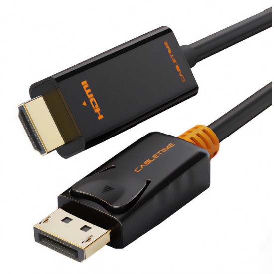 CABLETIME καλώδιο DisplayPort σε HDMI CT-AV585, 1080p/60Hz, 1.8m, μαύρο CABLETIME καλώδιο DisplayPort σε HDMI CT-AV585, 1080p/60Hz, 1.8m, μαύρο