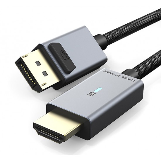CABLETIME καλώδιο DisplayPort σε HDMI CT-P02G4K, 4K, 1.8m, μαύρο CABLETIME καλώδιο DisplayPort σε HDMI CT-P02G4K, 4K, 1.8m, μαύρο