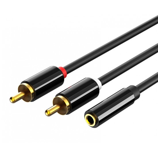 CABLETIME καλώδιο ήχου 3.5mm σε 2x RCA CT-H12G, 20cm, μαύρο CABLETIME καλώδιο ήχου 3.5mm σε 2x RCA CT-H12G, 20cm, μαύρο