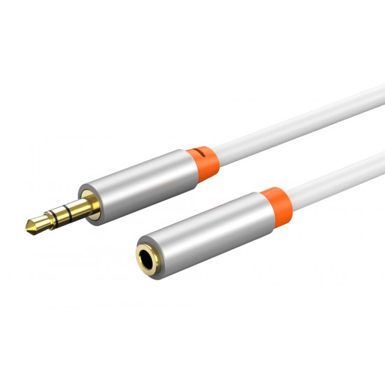 CABLETIME καλώδιο προέκτασης ήχου 3.5mm CT-AV311-P12G, gold plated, 0.5m, λευκό