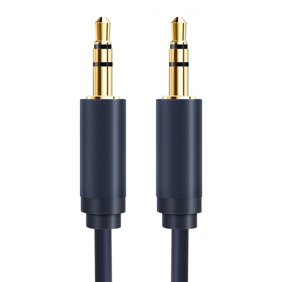 CABLETIME καλώδιο ήχου 3.5mm CT-AV301-H11G, gold plated, 5m, μπλε