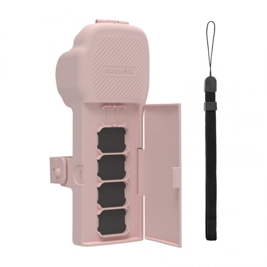 Προστατευτική θήκη Sunnylife με ιμάντα και κορδόνι για το Osmo Pocket 3 (ροζ)