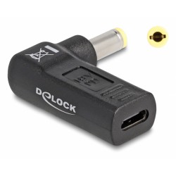 DELOCK αντάπτορας τροφοδοσίας 60011, USB-C σε 5.5x2.5mm, 90°, μαύρος DELOCK αντάπτορας τροφοδοσίας 60011, USB-C σε 5.5x2.5mm, 90°, μαύρος