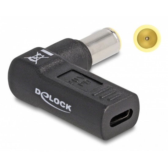 DELOCK αντάπτορας τροφοδοσίας 60012, USB-C σε IBM 7.9x5.5mm, 90°, μαύρος DELOCK αντάπτορας τροφοδοσίας 60012, USB-C σε IBM 7.9x5.5mm, 90°, μαύρος