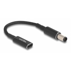 DELOCK καλώδιο τροφοδοσίας 60032, USB-C σε HP 7.4x5.0mm, 15cm, μαύρο DELOCK καλώδιο τροφοδοσίας 60032, USB-C σε HP 7.4x5.0mm, 15cm, μαύρο
