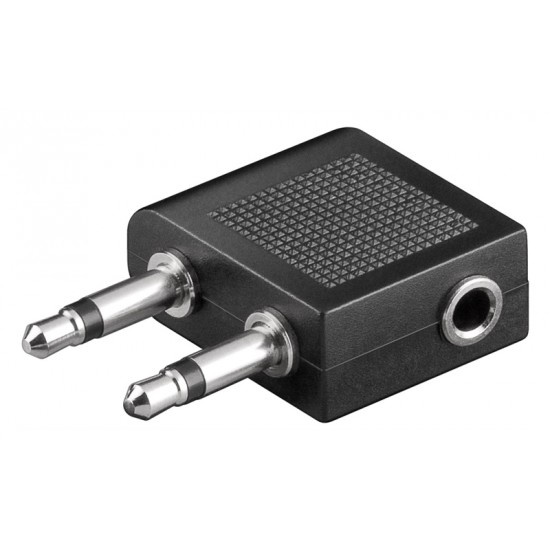 GOOBAY αντάπτορας 2x 3.5mm 2-pin σε 3.5 mm 3-pin 61004, μαύρο GOOBAY αντάπτορας 2x 3.5mm 2-pin σε 3.5 mm 3-pin 61004, μαύρο