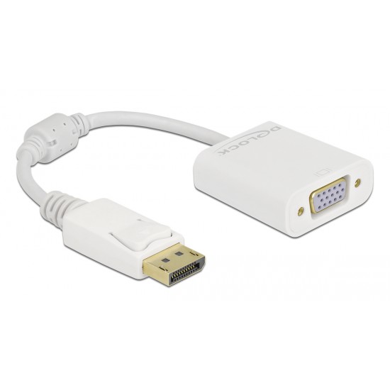 DELOCK αντάπτορας DisplayPort σε VGA 61007, Full HD, passive, λευκός DELOCK αντάπτορας DisplayPort σε VGA 61007, Full HD, passive, λευκός
