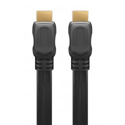 GOOBAY καλώδιο HDMI 2.0 61277, Ethernet flat, 4K/60Hz 18 Gbps, 1m, μαύρο