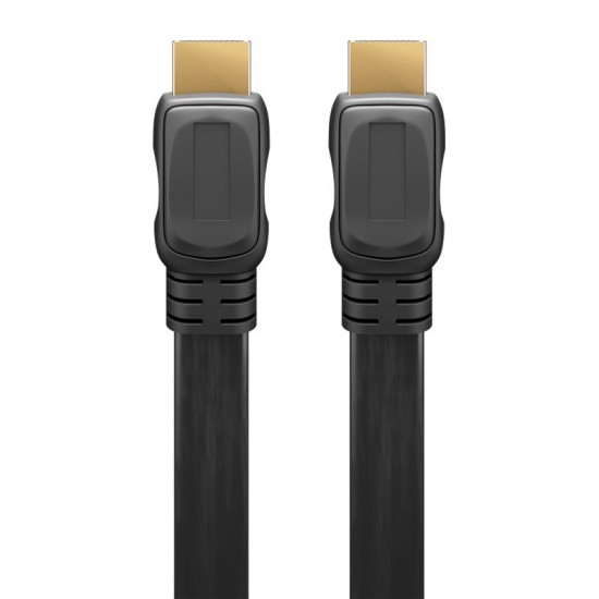 GOOBAY καλώδιο HDMI 2.0 61278, Ethernet flat 4K/60Hz 18 Gbps 1.5m, μαύρο