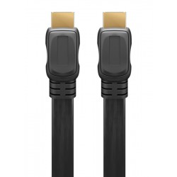 GOOBAY καλώδιο HDMI 2.0 61281, Ethernet, flat, 4K/60Hz 18 Gbps, 5m, μαύρο