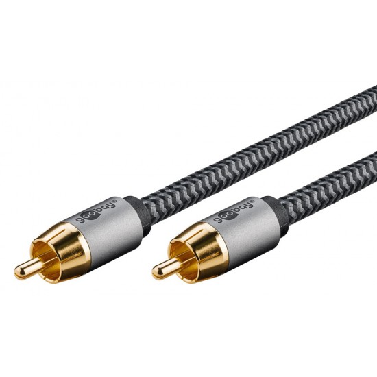 GOOBAY καλώδιο ήχου RCA σε RCA 65298, 5m, μαύρο/ασημί GOOBAY καλώδιο ήχου RCA σε RCA 65298, 5m, μαύρο/ασημί