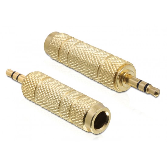 DELOCK αντάπτορας 3.5mm σε 6.35mm 65360, μεταλλικό, gold plated DELOCK αντάπτορας 3.5mm σε 6.35mm 65360, μεταλλικό, gold plated