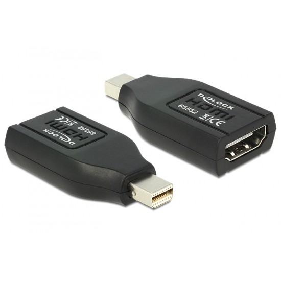 DELOCK αντάπτορας mini DisplayPort σε HDMI 65552, 1080p, μαύρος DELOCK αντάπτορας mini DisplayPort σε HDMI 65552, 1080p, μαύρος