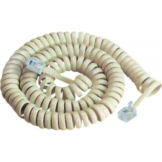 Καλώδιο Ακουστικού 4P4C Spiral Λευκό 7.5m Καλώδιο Ακουστικού 4P4C Spiral Λευκό 7.5m