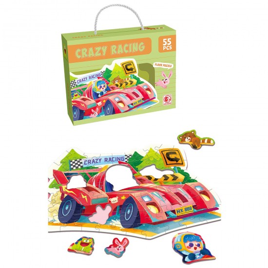 ΠΑΖΛ ΠΑΤΩΜΑΤΟΣ 55 ΤΕΜ ΦΟΡΜΟΥΛΑ CRAZY RACING 23x18x6cm ToyMarkt 891871