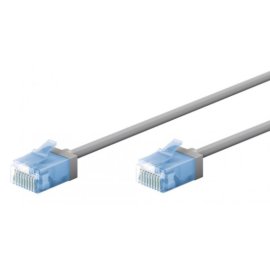 GOOBAY καλώδιο δικτύου 74222, CAT 6A U/UTP, slim, copper, 10Gbps, 1m, γκρι