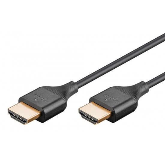 GOOBAY καλώδιο HDMI 75294 με Ethernet, slim, 4K/60Hz, 18 Gbps, 2m, μαύρο