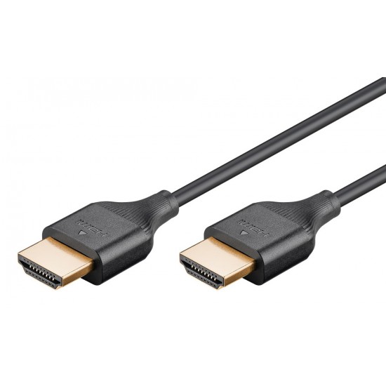 GOOBAY καλώδιο HDMI 75297 με Ethernet, slim, 8K/60Hz, 48 Gbps, 0.5m, μαύρο