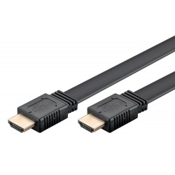 GOOBAY καλώδιο HDMI 77135 με Ethernet, flat, 8K/60Hz, 48 Gbps, 2m, μαύρο