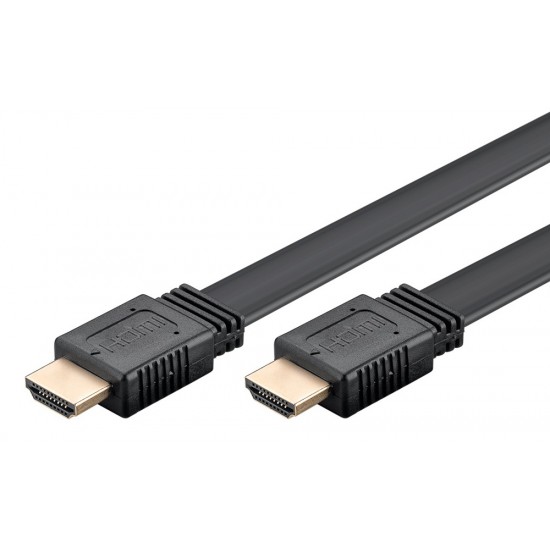 GOOBAY καλώδιο HDMI 77135 με Ethernet, flat, 8K/60Hz, 48 Gbps, 2m, μαύρο