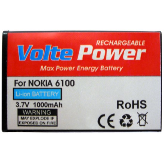 ΜΠΑΤΑΡΙΑ NOKIA 6100 1000mAh Li-ion ΜΕ ΠΛΑΤΗ VoltePower