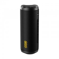 QCY SP7 Black -  Portable Bluetooth Speaker w Stereo Sound 40W, Mic for Calls, RGB Light Show
