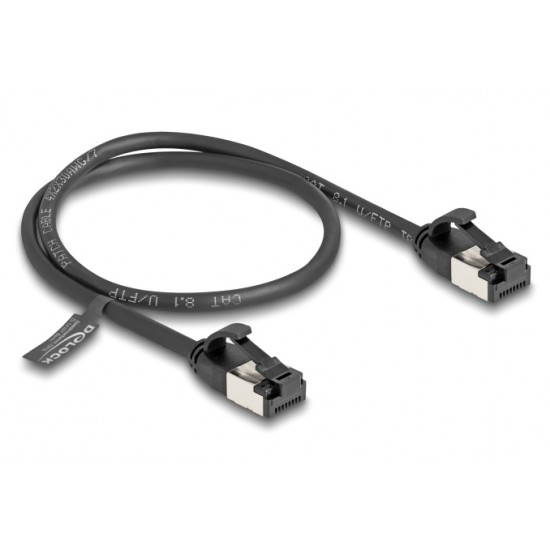 DELOCK καλώδιο δικτύου 80182, CAT 8.1 U/FTP, 40Gbps, 0.50m, μαύρο DELOCK καλώδιο δικτύου 80182, CAT 8.1 U/FTP, 40Gbps, 0.50m, μαύρο