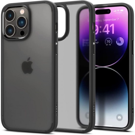 SPIGEN ULTRA HYBRID IPHONE 14 PRO frost black backcover SPIGEN ULTRA HYBRID IPHONE 14 PRO frost black backcover