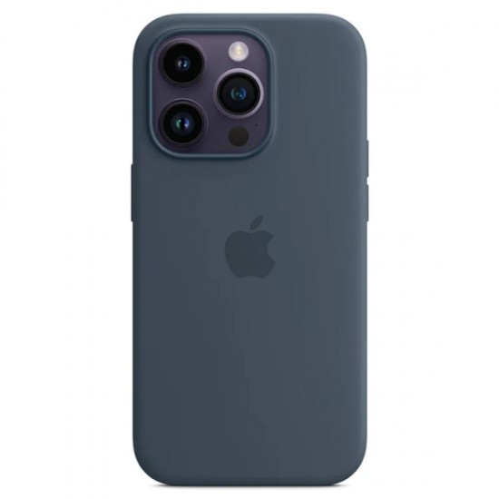 ORIGINAL APPLE SILICONE CASE MAGSAFE IPHONE 14 storm blue backcover ORIGINAL APPLE SILICONE CASE MAGSAFE IPHONE 14 storm blue backcover