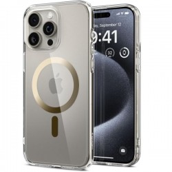 SPIGEN ULTRA HYBRID MAG COMBATIBLE WITH MAGSAFE IPHONE 15 PRO MAX gold backcover SPIGEN ULTRA HYBRID MAG COMBATIBLE WITH MAGSAFE IPHONE 15 PRO MAX gold backcover