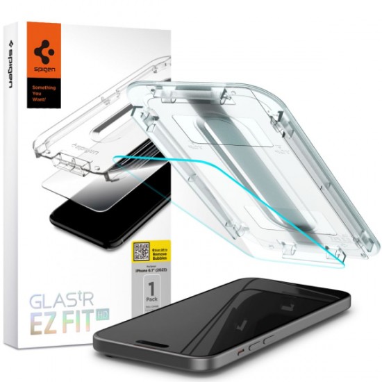 SPIGEN EZ FIT TEMPERED GLASS IPHONE 15 PLUS SPIGEN EZ FIT TEMPERED GLASS IPHONE 15 PLUS