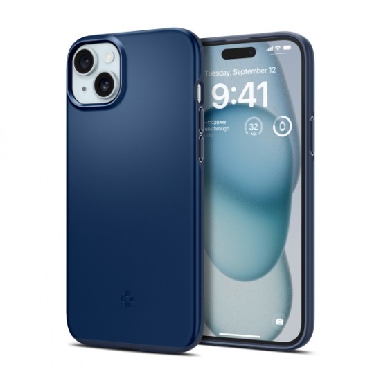 SPIGEN THIN FIT IPHONE 15 blue backcover SPIGEN THIN FIT IPHONE 15 blue backcover