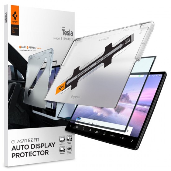 SPIGEN EZ FIT TEMPERED GLASS TESLA MODEL X 2022 / MODEL S 2021 SPIGEN EZ FIT TEMPERED GLASS TESLA MODEL X 2022 / MODEL S 2021