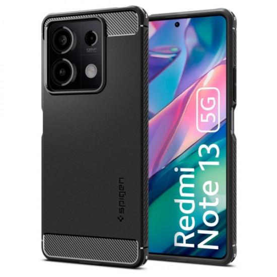 SPIGEN RUGGED ARMOR XIAOMI REDMI NOTE 13 5G black backcover SPIGEN RUGGED ARMOR XIAOMI REDMI NOTE 13 5G black backcover