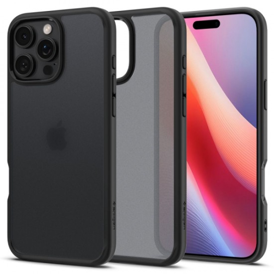 SPIGEN ULTRA HYBRID IPHONE 16 PRO frost black backcover SPIGEN ULTRA HYBRID IPHONE 16 PRO frost black backcover