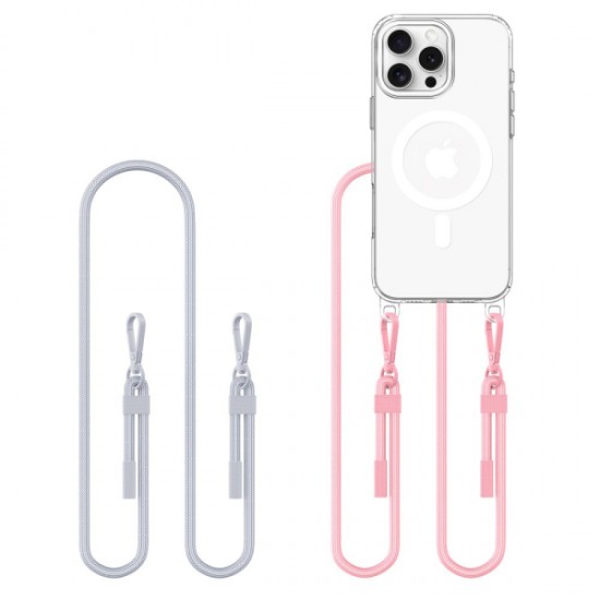 TECH-PROTECT FLEXAIR CHAIN MAG CASE IPHONE 16 PRO grey pink backcover TECH-PROTECT FLEXAIR CHAIN MAG CASE IPHONE 16 PRO grey pink backcover