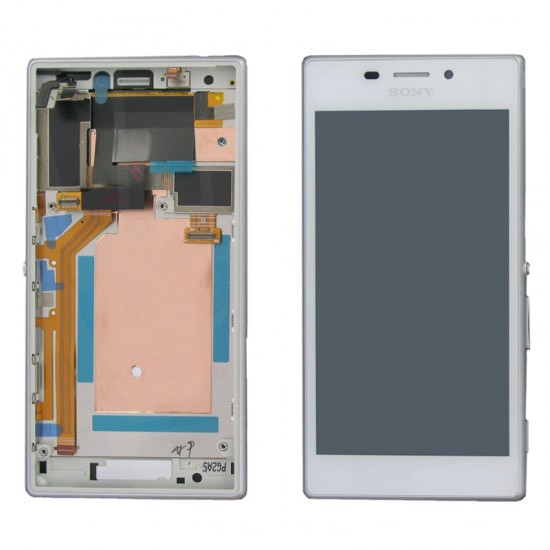 SONY D2303 XPERIA M2 ΟΘΟΝΗ + TOUCH SCREEN + FRONT 78P7120003N WHITE ORIGINAL SERVICE PACK