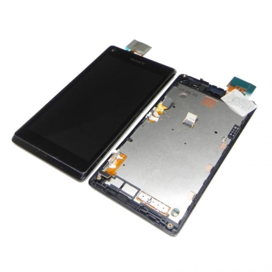 SONY C2105 XPERIA L ΟΘΟΝΗ + TOUCH SCREEN + FRONT BLACK SWAP OR SONY C2105 XPERIA L ΟΘΟΝΗ + TOUCH SCREEN + FRONT BLACK SWAP OR