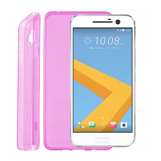 IDOL 1991 ΘΗΚΗ HTC 10 ULTRA THIN TPU 0.3mm ΔΙΑΦΑΝΗ ΡΟΖ