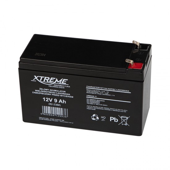 Μπαταρία μολύβδου 12V 9Ah GEL 4.8mm (151x101x66mm) XTREME