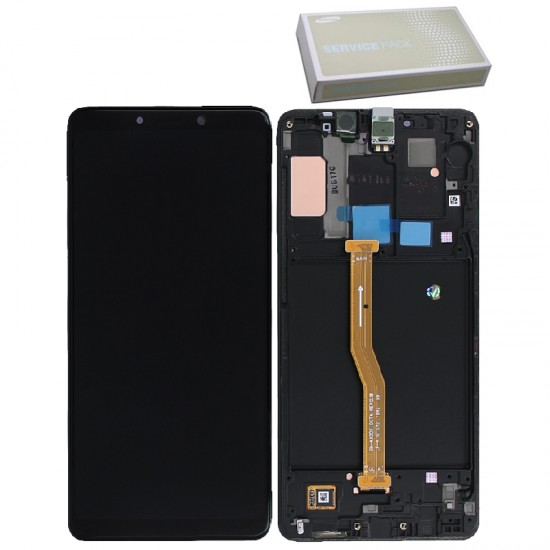 SAMSUNG A9 2018 A920 ΟΘΟΝΗ+TOUCH SCREEN+LENS+ FRAME GH82-18322A BLACK ORIGINAL SERVICE PACK