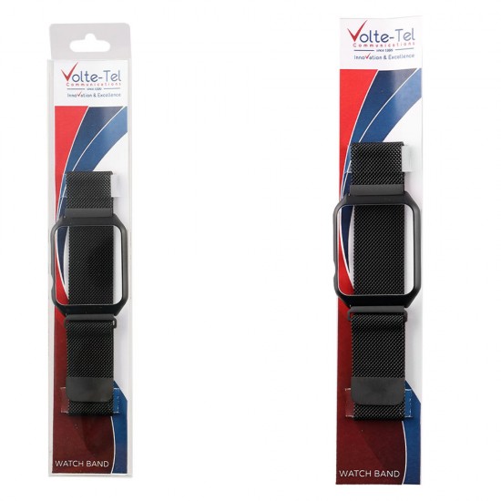 VOLTE-TEL ΛΟΥΡΑΚΙ ΜΕΤΑΛΛΙΚΟ ΜΕ ΠΛΑΙΣΙΟ APPLE WATCH 42mm/WATCH 2/WATCH 3 22mm BLACK