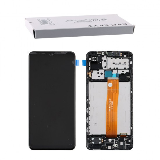 SAMSUNG M12 M127 ΟΘΟΝΗ+TOUCH SCREEN + LENS + FRAME GH82-25043A BLACK ORIGINAL SERVICE PACK