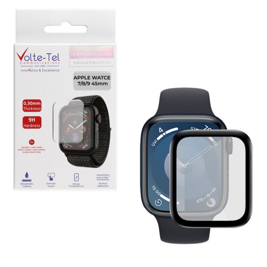 VOLTE-TEL TEMPERED GLASS APPLE WATCH 7/WATCH 8/WATCH 9 45mm 3D EDGE 1.9