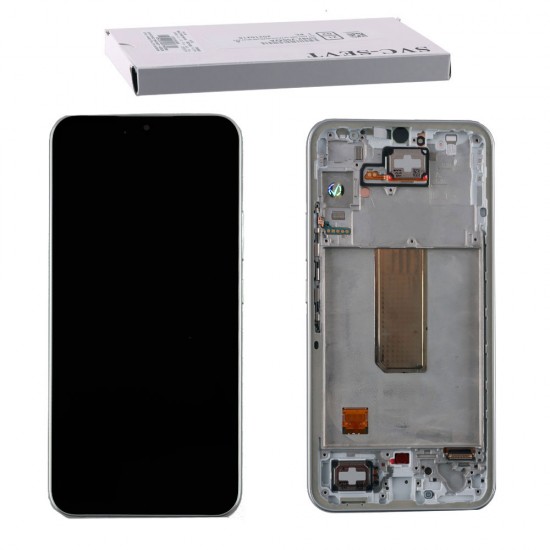 SAMSUNG A34 A346 ΟΘΟΝΗ+TOUCH SCREEN + LENS + FRAME GH82-31201B SILVER ORIGINAL SERVICE PACK