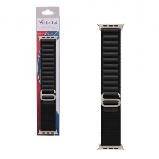 VOLTE-TEL ΛΟΥΡΑΚΙ ΡΟΛΟΓΙΟΥ APPLE WATCH 42/44/45/49mm ALPINE LOOP BLACK VT105 SIZE L VOLTE-TEL ΛΟΥΡΑΚΙ ΡΟΛΟΓΙΟΥ APPLE WATCH 42/44/45/49mm ALPINE LOOP BLACK VT105 SIZE L
