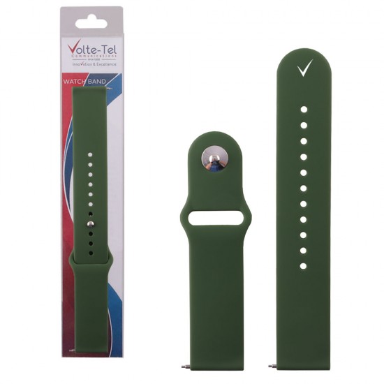 VOLTE-TEL ΛΟΥΡΑΚΙ ΡΟΛΟΓΙΟΥ ΣΙΛΙΚΟΝΗΣ UNIVERSAL 22mm DARK GREEN VT111 VOLTE-TEL ΛΟΥΡΑΚΙ ΡΟΛΟΓΙΟΥ ΣΙΛΙΚΟΝΗΣ UNIVERSAL 22mm DARK GREEN VT111