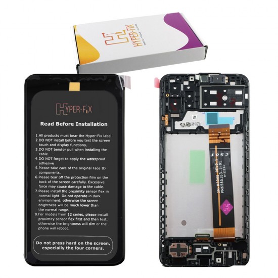 SAMSUNG A13 4G A137 ΟΘΟΝΗ + TOUCH SCREEN + LENS + FRAME HF-GH82-29228A BLACK HYPER-FIX SERVICE PACK