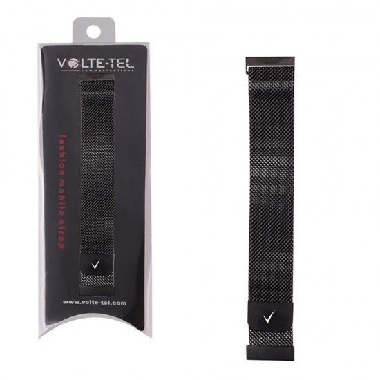 VOLTE-TEL ΛΟΥΡΑΚΙ ΡΟΛΟΓΙΟΥ ΜΕΤΑΛΛΙΚΟ UNIVERSAL 20mm MILAN BLACK