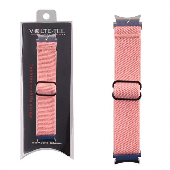 VOLTE-TEL ΛΟΥΡΑΚΙ ΡΟΛΟΓΙΟΥ SAMSUNG WATCH 6/6 CLASSIC/5/5 PRO/4/4 CLASSIC 46 mm/3 41mm ELASTIC BRAIDED NYLON PINK VT118